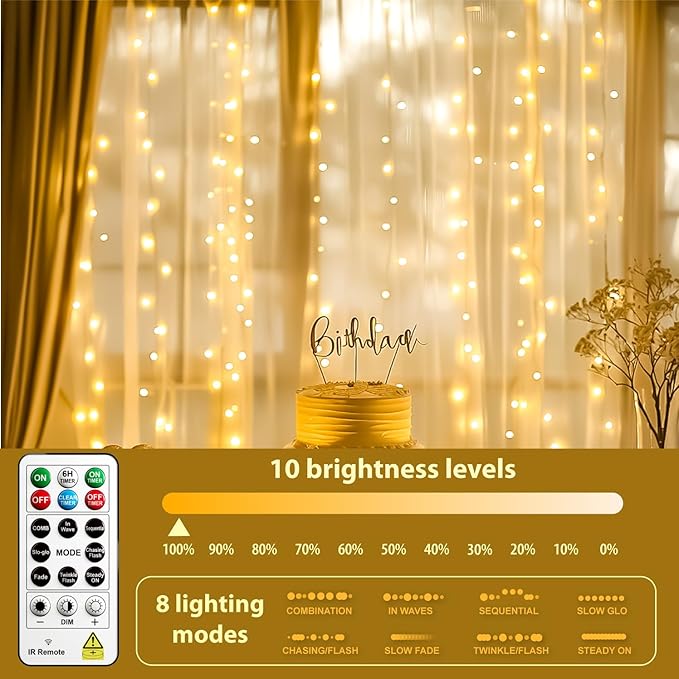 8ft LED Patio String Lights, Waterproof Outdoor