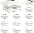 12-Pack Cool White Solar Patio Post Lights, Outdoor LED Caps