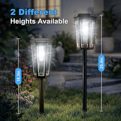echosari Solar Pathway Lights Outdoor, 8 Pack Solar Powered Garden Lights Waterproof IP65, Auto On/Off, Solar Driveway Landscape Lights for Yard Path Landscape Walkway Lawn（Cool White）