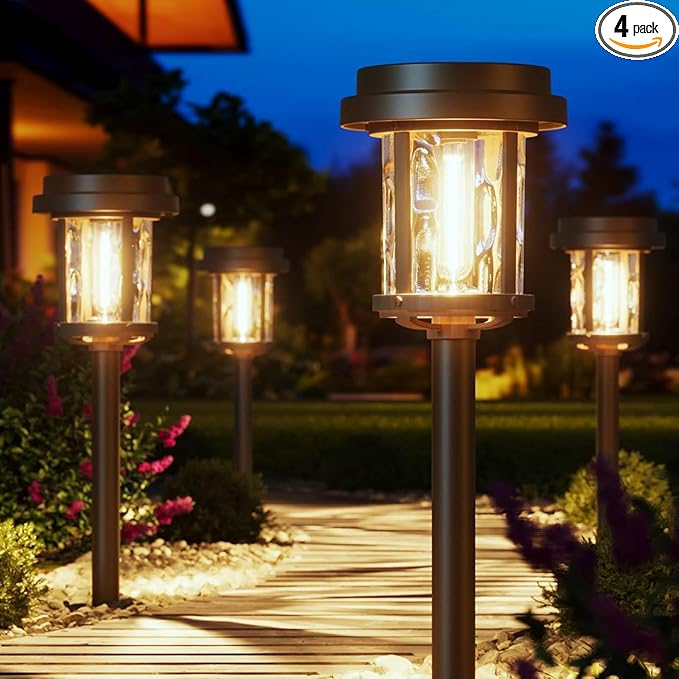 Black Solar Pathway Lights, Garden LED