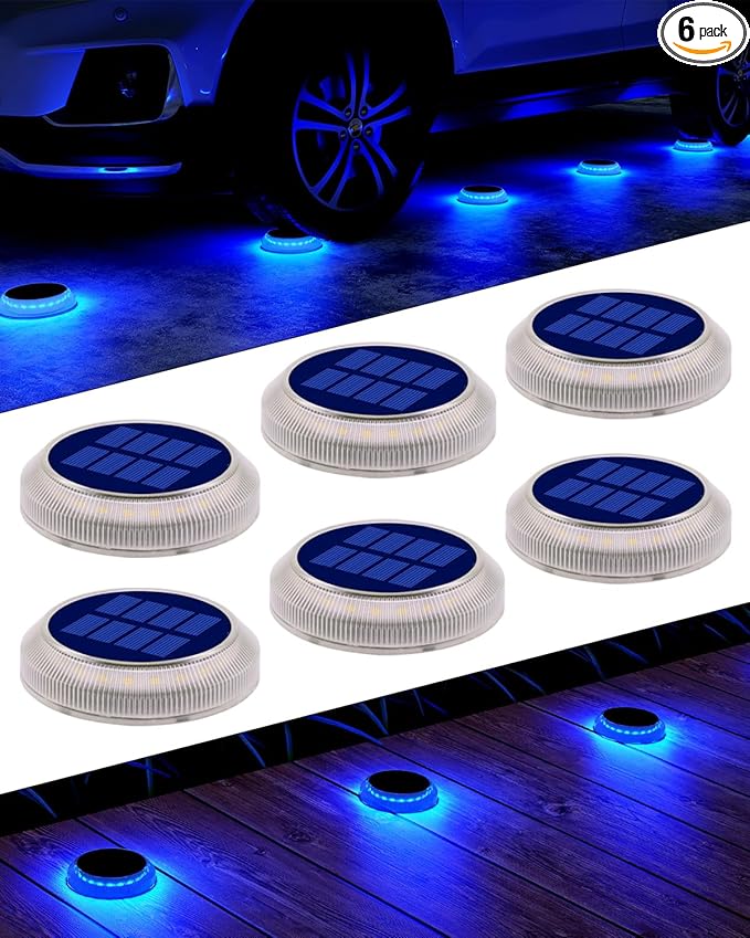 Solar Step Lights 6-Pack, Waterproof Patio