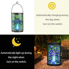 Solar Peacock Lanterns, Outdoor Hanging LED Decor