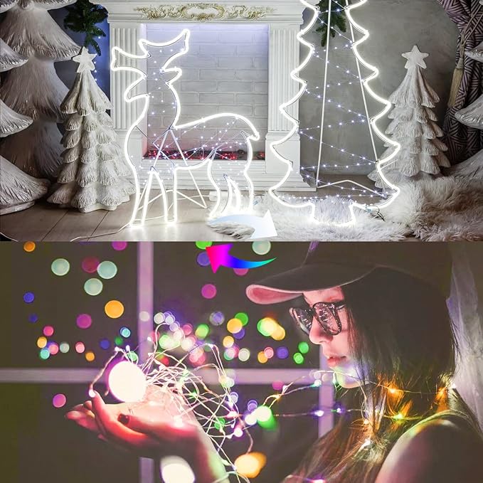 Christmas Porch String Lights 2-Pack, 66ft 200 LED Waterproof
