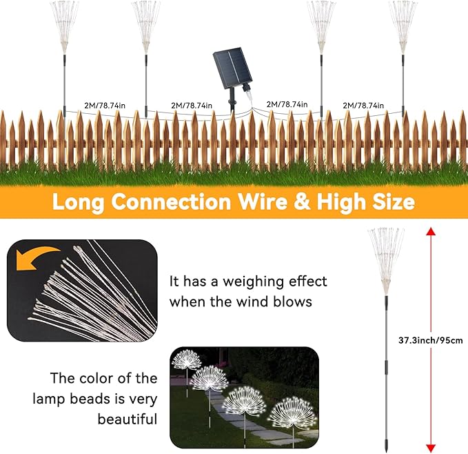 4-Pack Solar Pathway Lights, Waterproof LED Driveway Lights