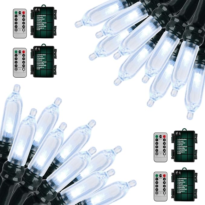 50 LED Christmas Twinkle Lights, 18ft Waterproof for Yard