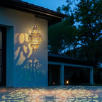 Moroccan Solar Garden Lanterns, Metal Waterproof LED