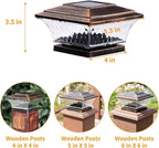 Solar Post Cap Lights, Warm White Waterproof