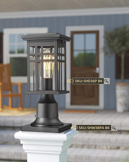 Heavy Duty Post Light Adapter, HWH Cast Aluminum Pier Mount Base 3'', Sand Black, 5HW38PA BK