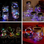 Solar Mason Jar Lights 6-Pack, 20 LED Fairy Firefly