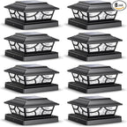 8-Pack Upgraded Solar Post Cap Lights for Fence, LED