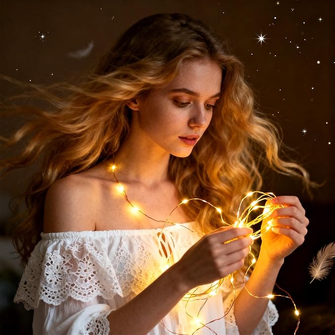 10 Pack Fairy Lights with Timer,10 ft 30 LED String Lights 8 Modes Fairy Lights Battery Operated Waterproof for DIY Wedding Party Bedroom Mason Jars Christmas Decorations (Warm White)
