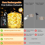 66ft Christmas LED String Lights, Waterproof Timer Lights