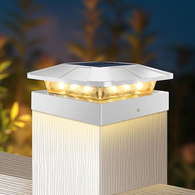 Solar Patio Post Lights, Outdoor LED Caps