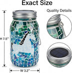 Rustic Mosaic Solar Lanterns for Patio, Waterproof LED