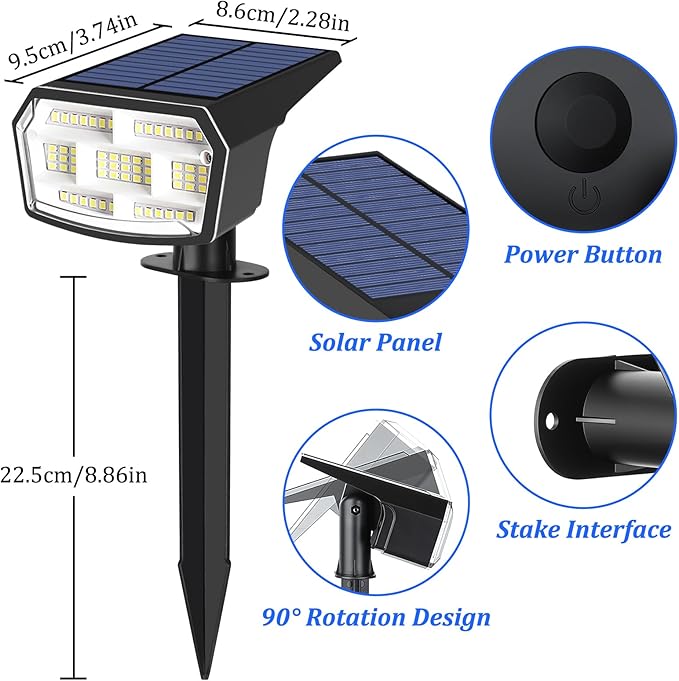Solar Spotlights, 59 LED Landscape Lights