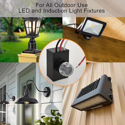 YCA1030 Dusk to Dawn Sensor, Hard-Wired Post Eye Photocell Sensor for Outdoor Lights, Automatic Light Control Switch, UL Listed (Pack of 2)