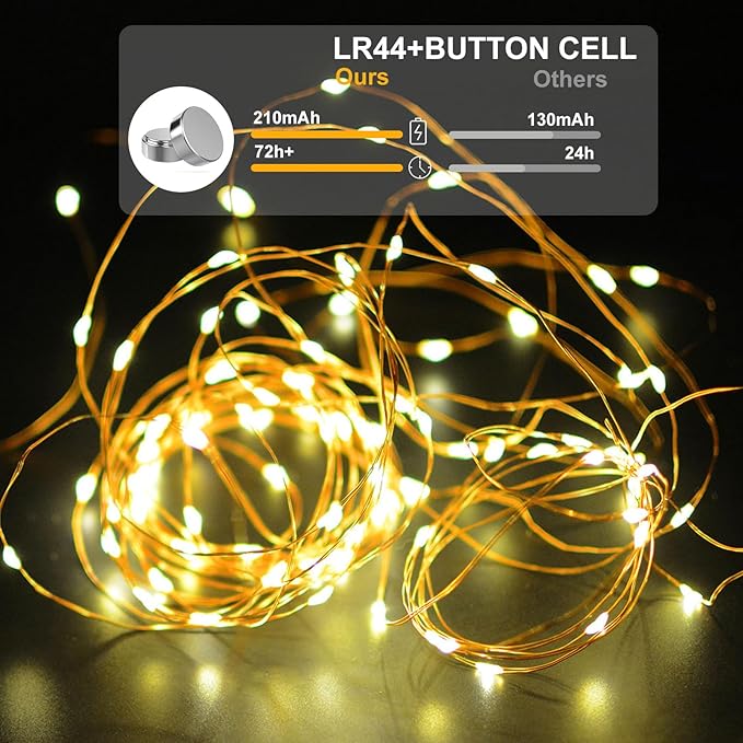 12-Pack 20 LED Christmas Twinkle Lights, 7ft Waterproof for Porch