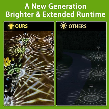 8Pack Solar Pathway Lights Outdoor, Color Changing+8 Fixed Color (Warm White, Cool White, Colored) Solar Lights Outdoor, Bright Solar Powered Garden Light
