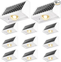 12-Pack Cool White Sleek Solar Deck Lights, Outdoor LED