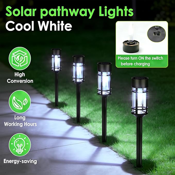 Solar Driveway Path Lights 8-Pack, Waterproof