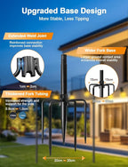 4-Pack Metal Light Poles for Patio, Heavy-Duty