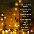 Christmas Fairy Lights, 26ft 60 LED Battery Twinkle Lights