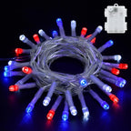 White Backyard String Lights, 8ft Weatherproof LED