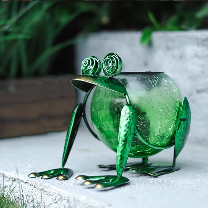 Classic Frog Solar Lanterns for Porch, Waterproof LED
