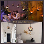4-Pack Courtyard Solar Lanterns, Waterproof LED Backyard Lights