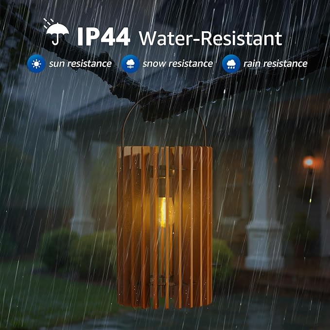 Solar Hanging Lanterns 2-Pack, Backyard Hanging LED Decor