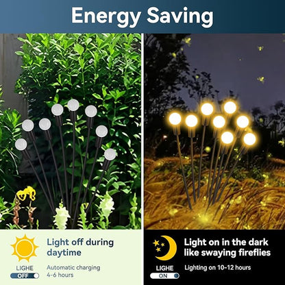 Solar Garden Lights Outdoor Waterproof, 6 Pack 48 LED Swaying Firefly Lights Outdoor Decor Light for Pathway Party Christmas Decoration, Unique Gifts for Women, Warm White