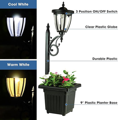 Sun-Ray Kambria Multi Function 2-Piece Set of Solar Lights with Posts, Ground Stakes, Planters, & Wall Mount Hardware, Outdoor Lights for Patio, Porch, Deck, Yard