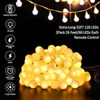 Christmas String Lights, 52ft 120 LED Waterproof Twinkle Lights