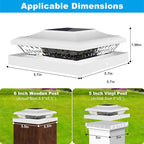 12-Pack Solar Post Cap Lights, White Waterproof