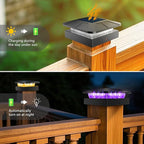 4-Pack Warm White Solar Patio Post Lights, Outdoor LED Caps