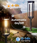 4-Pack Solar Pathway Lights, IP65 Waterproof LED Yard Lights