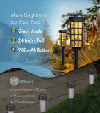 Solar Walkway Path Lights 8-Pack, IP65 Waterproof