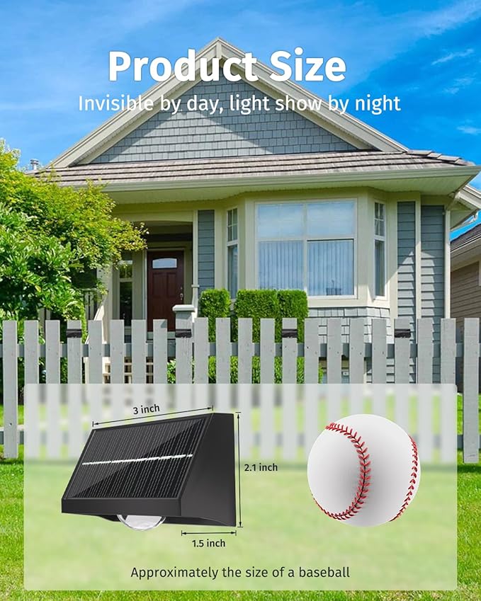 Solar Fence Lights Outdoor Waterproof High Brightness LED Spot Lens Deck Lights 7 Mode Warm & Cool White RGB Solar Powered Wall Lighting Decor for Outside Patio Step Backyard Railing Pool - 24 Pack