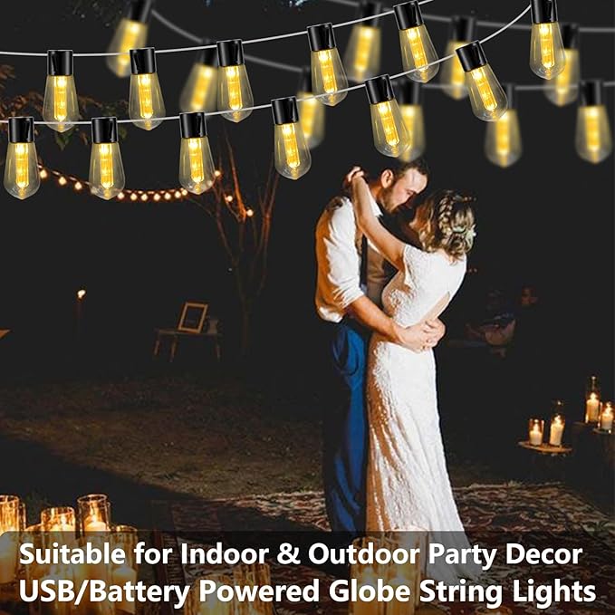 8ft Christmas LED String Lights, Waterproof Timer Lights