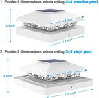 8-Pack Warm White Fence Post Cap Lights, Solar LED