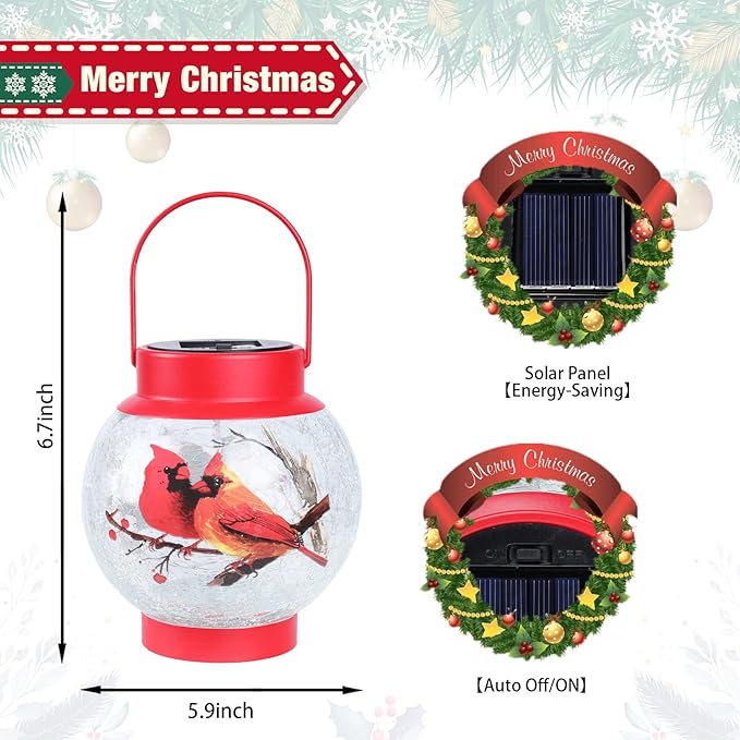 Cardinal Solar Hanging Lanterns, Classic Backyard Decor