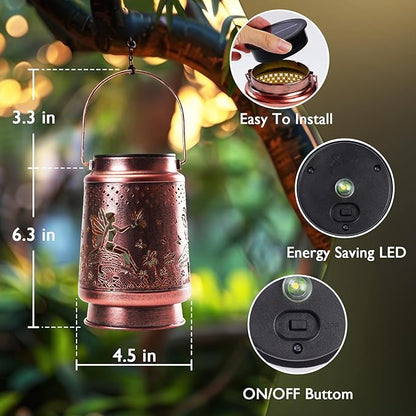 Homemory Solar Lanterns Outdoor Waterproof Fairy Lights Garden Decor, Birthday Gifts for Women Mom Grandma, LED Hanging Solar Lights for Yard, Patio, Backyard, Porch, Lawn