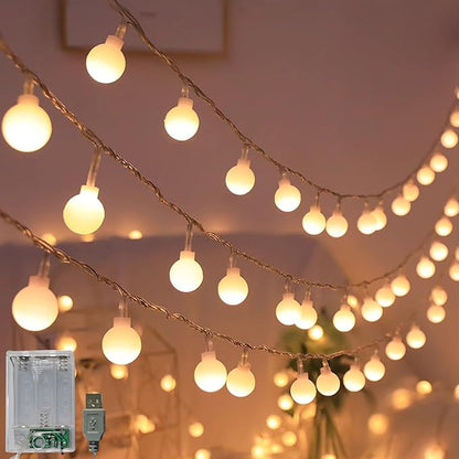 Christmas String Lights, 8ft 80 LED Waterproof Twinkle Lights