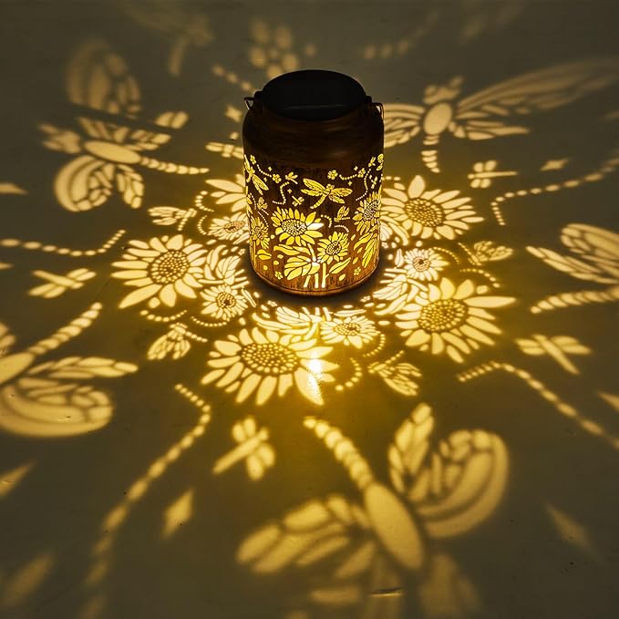 Sunflower Solar Lantern, Chrismas Gifts, Outdoor Waterproof LED Decorative Garden Lights for Lawn, Landscape, Patio, Porch Hanging Solar Lights for Women, Ladies, Mom, Grandma
