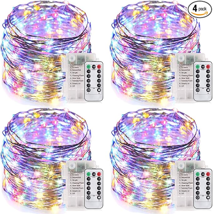 Multicolor String Lights 4-Pack, 33ft Deck LED