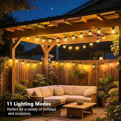 Outdoor String Lights, 25ft 20 LED Bulbs Hanging Patio Lights Dimmable with Timer & Remote, Globe Bulb Shatterproof & Waterproof for Outdoor Indoor Backyard Balcony Decor - Warm White & Multi