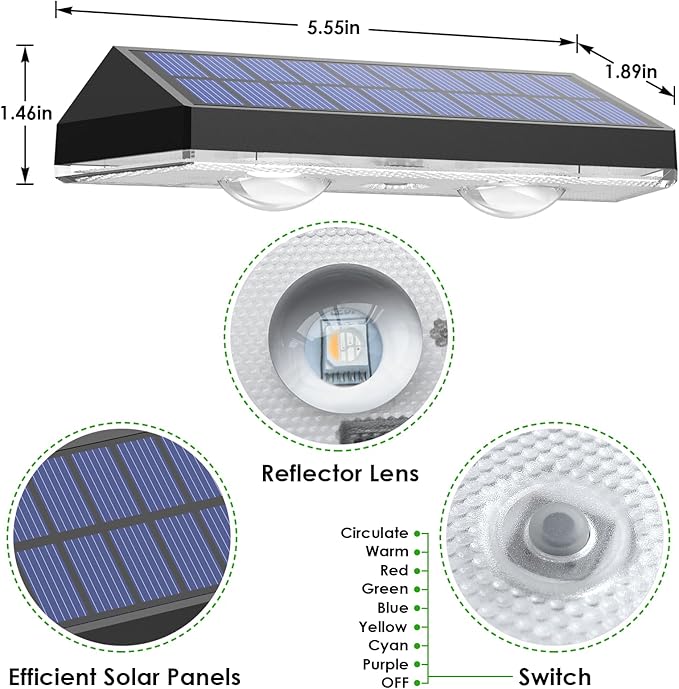 Modern Solar Stair Lights 8-Pack, LED