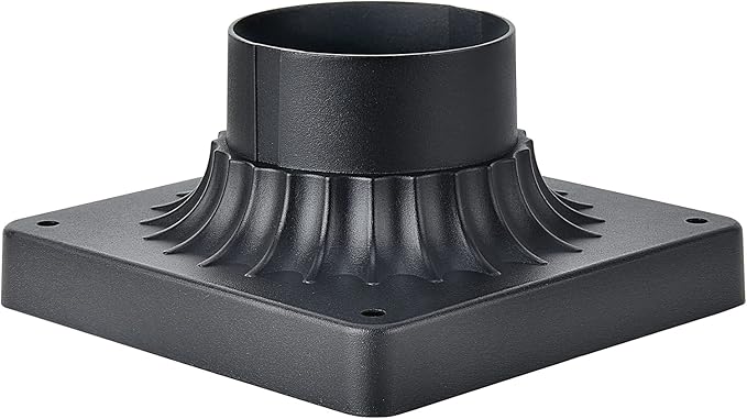 Pier Mount Base 2 Pack,Cast Aluminum Outdoor Post Light Adapter for Deck Porch Patio in Matter Black Finish 5.6" W*5.6" L