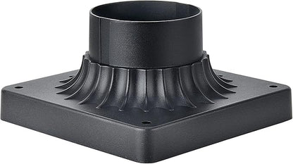 3 Inch Outdoor Post Light Base, Black Pier Mount Base, Universal Square Lamp Post Base, Heavy Duty Pole Mount Adapter for Exterior Garden Patio Driveway Yard Light Post, 1PK