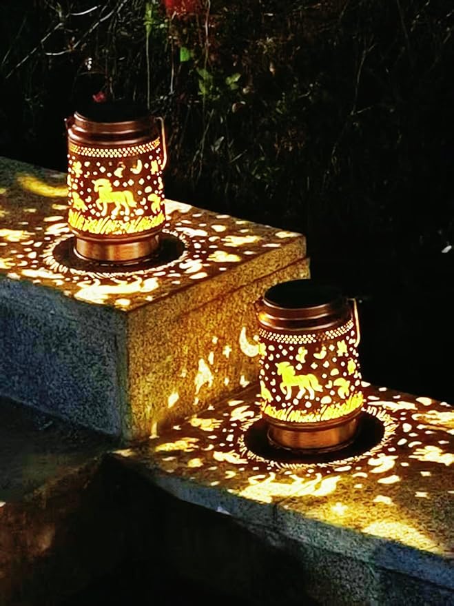 Unicorn Solar Lanterns Outdoor Waterproof, Garden Decor Metal High Brightness LED Light, Solar Hanging Lantern for Garden,Yard,Patio,Lawn, Landscaping (Unicorn)